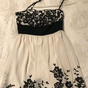 Black and white spaghetti strap dress
